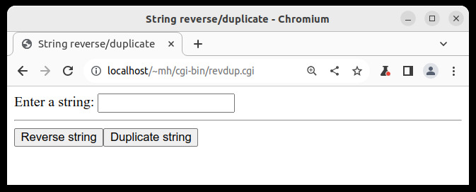 A simple string reverse/duplication form